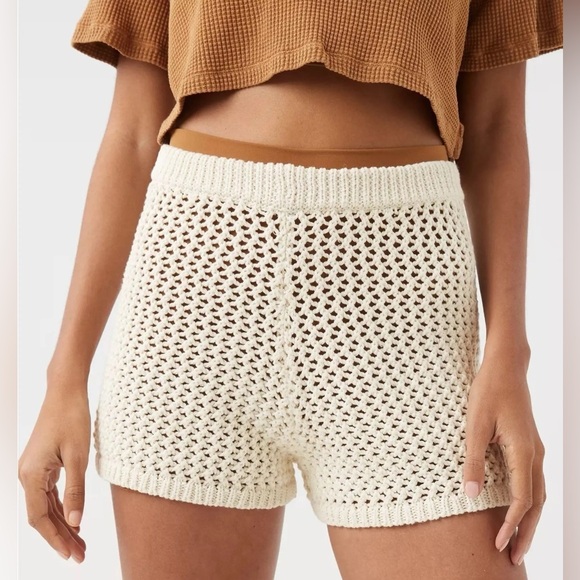aerie Pants - Aerie Knit Crochet Boho High Waist Shorts | XL
